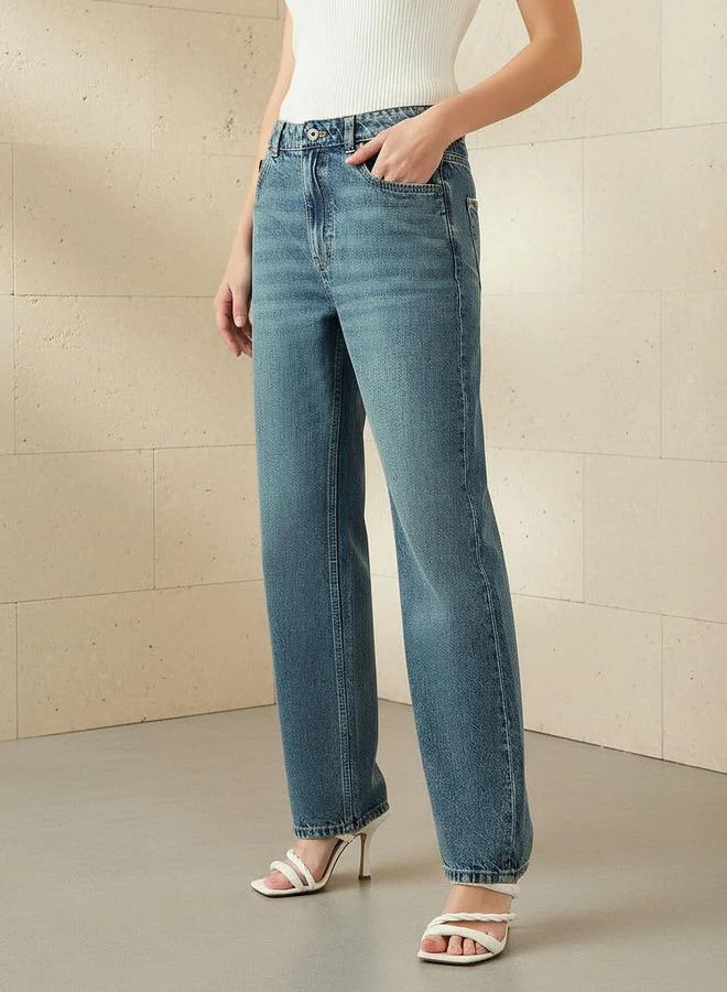 سبلاش فيڤ جينز نسائي مستقيم بخصر متوسط